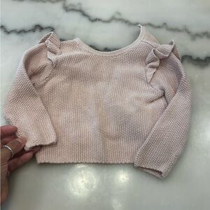 Pink Ruffle Knit Sweater